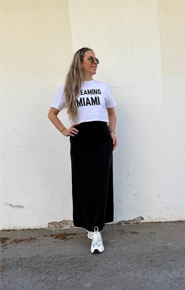 Baskılı Crop Tshirt