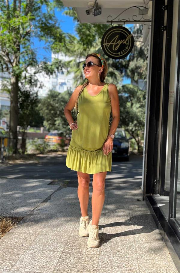 Beli Lastikli Pileli Etek