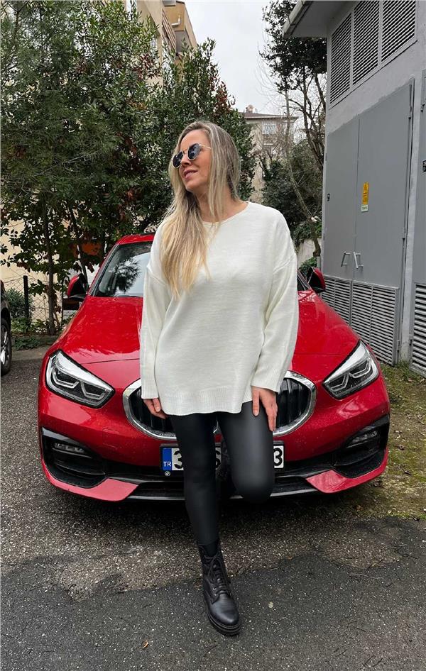 Bisiklet Yaka Uzun Kazak