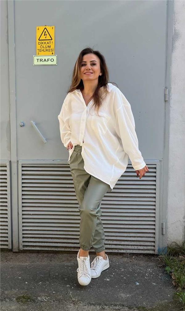 Oversize Tek Cepli Gömlek