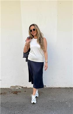 İki renkli Sıfır Kol Triko