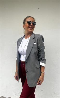 Şerit Detaylı Blazer Ceket