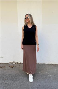 V Yaka Simli Sıfır Kol Triko