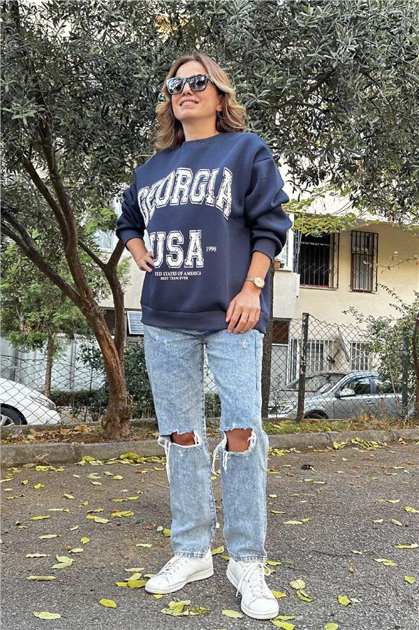 Baskı Detaylı Sweat