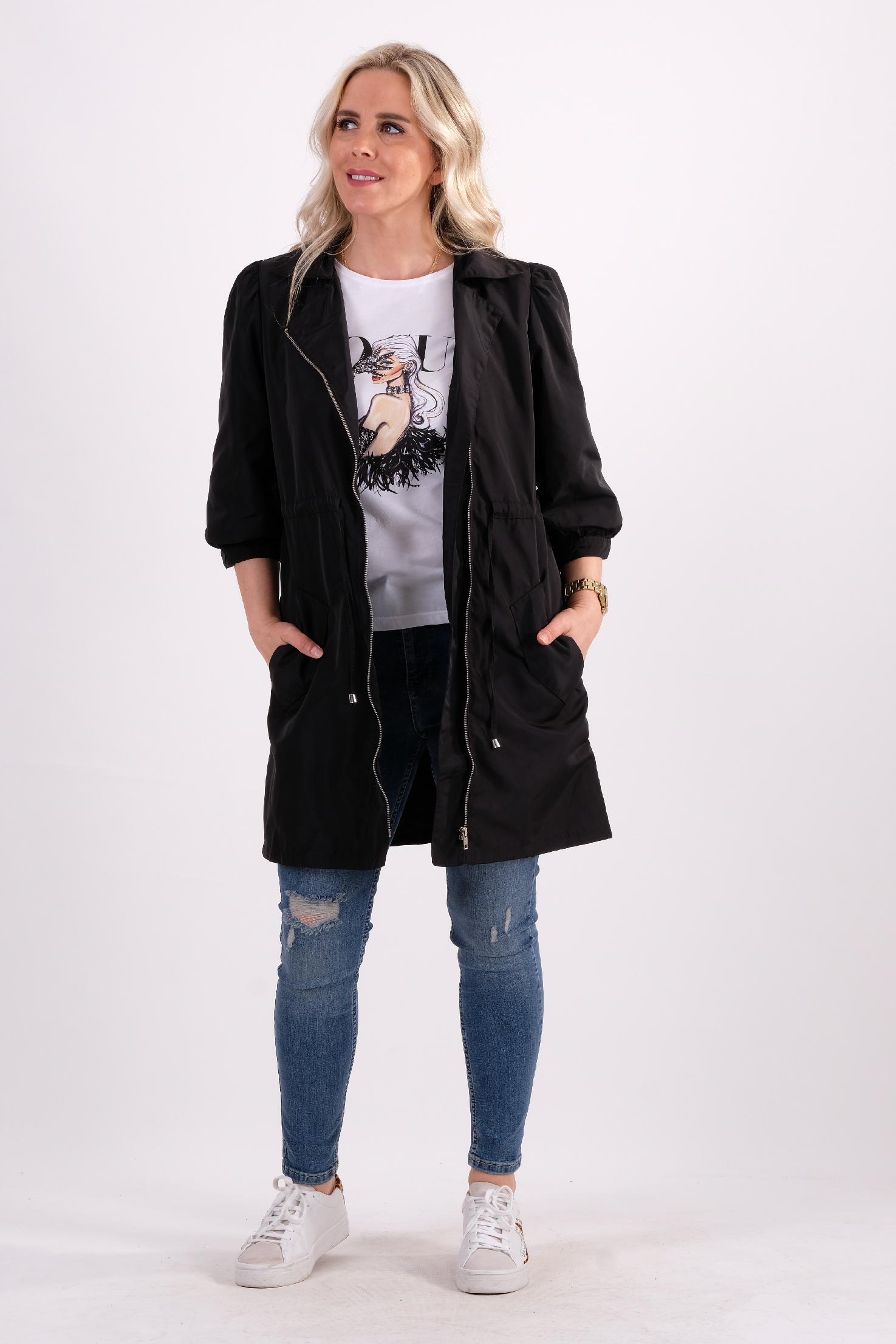 Belden Büzgülü Yağmurluk