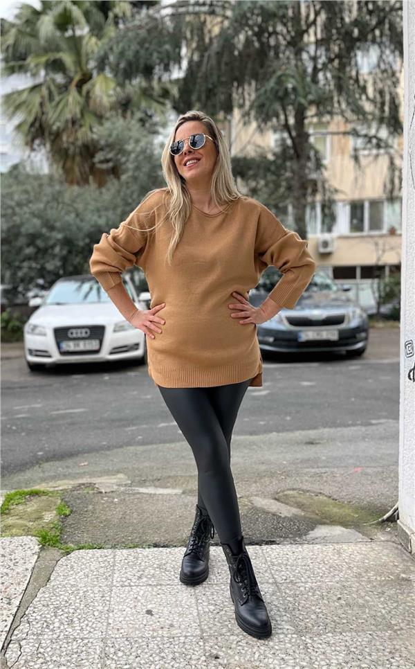 Deri Görünümlü Tayt