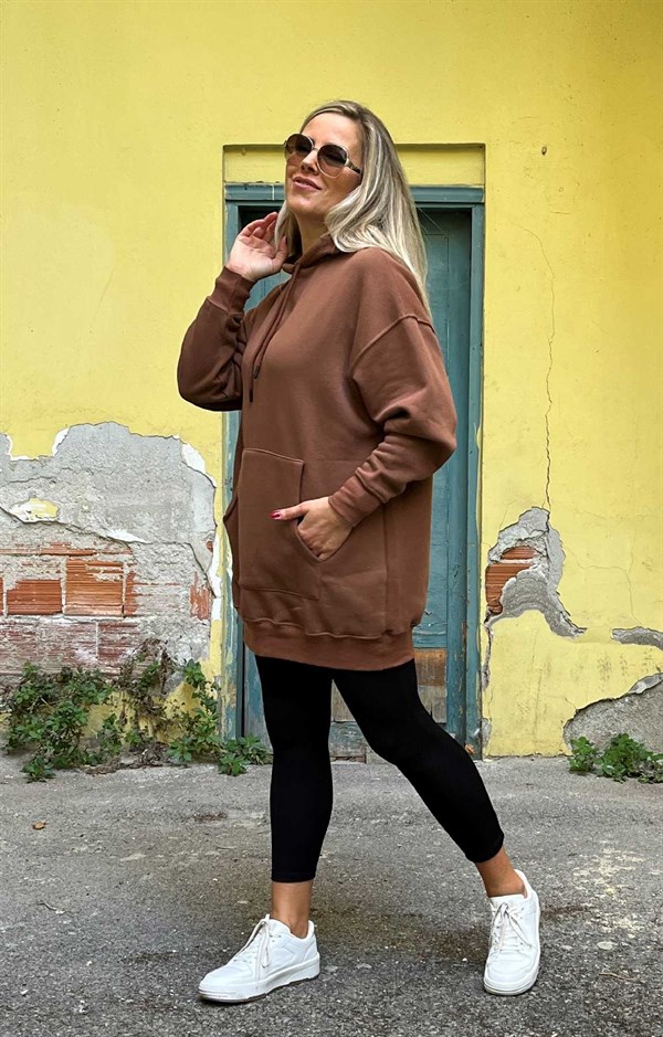 Kanguru Cep Şardonlu Sweatshirt