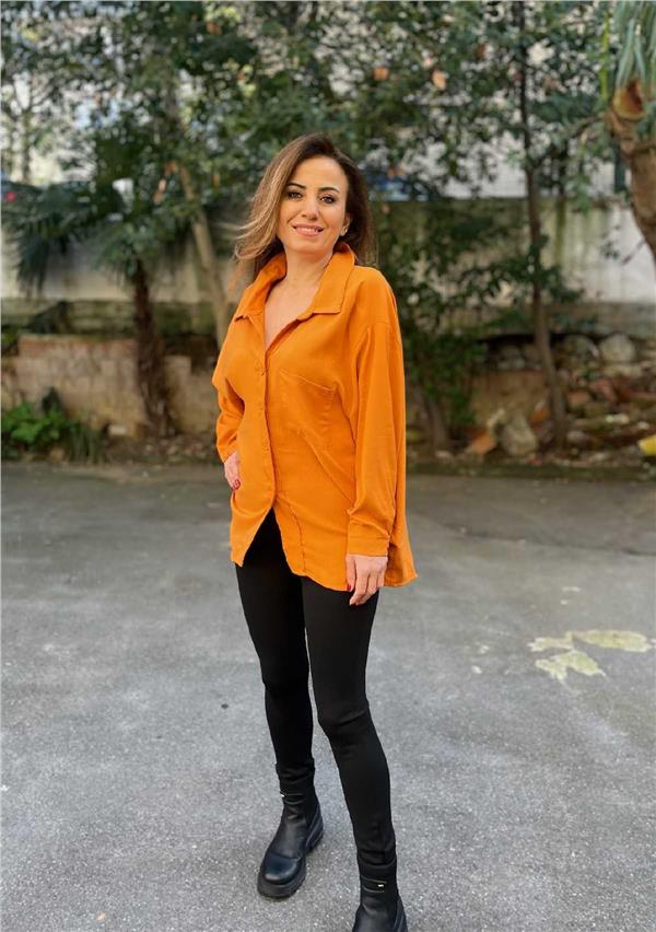 Oversize Tek Cepli Gömlek