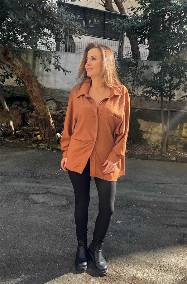 Oversize Tek Cepli Gömlek