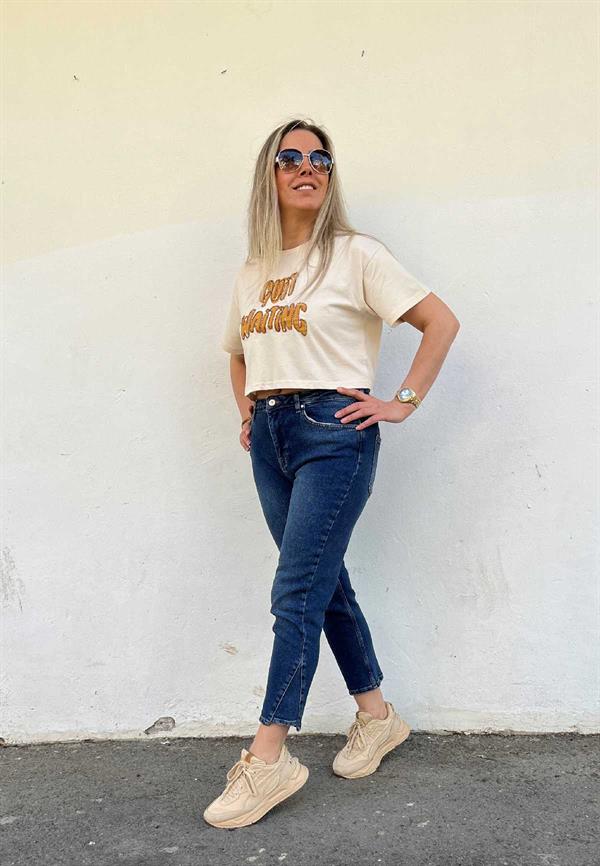 Paça Detaylı Mom Jean