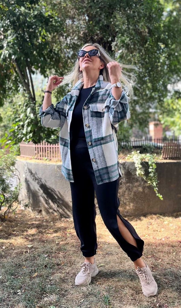 Yeşil Oduncu Gömlek Ceket