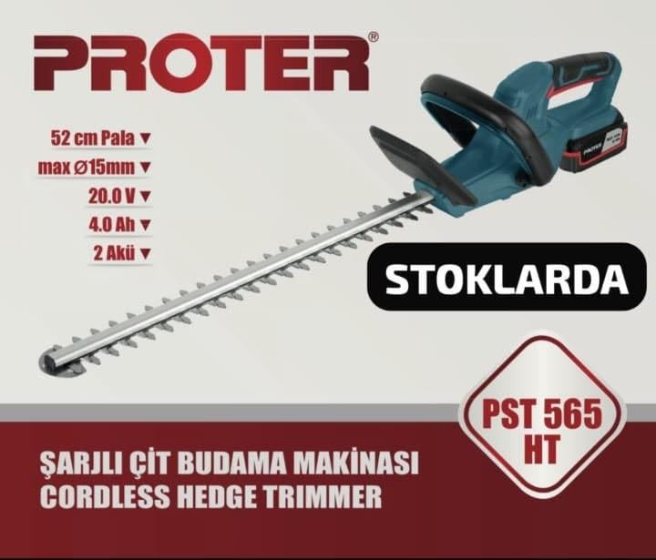 Akülü Bahçe AletleriPROTER PST 565 HT ŞARJLI ÇİT BUDAMA MAKİNESİ