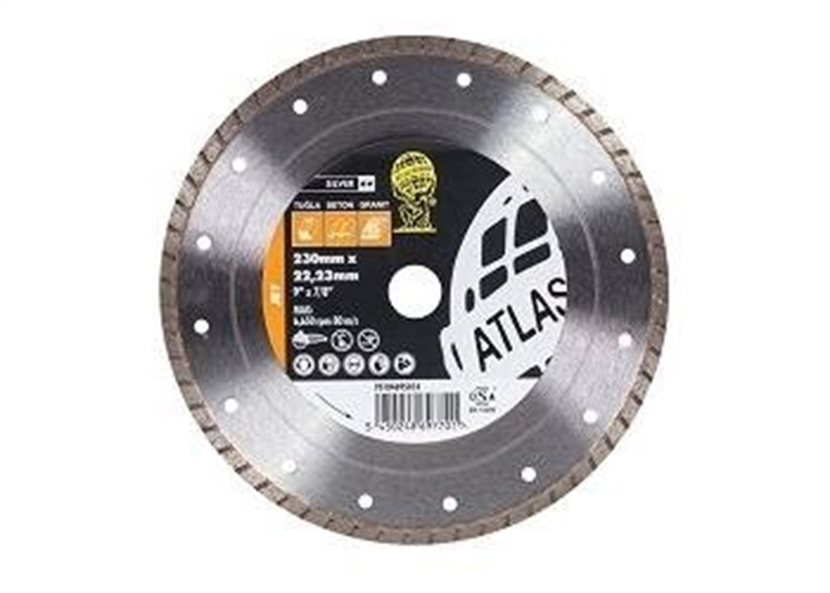 Hassas KesimATLAS JET 180 MM ELMAS TESTERE TUĞLA BETON GRANİT KESİCİ DİSK