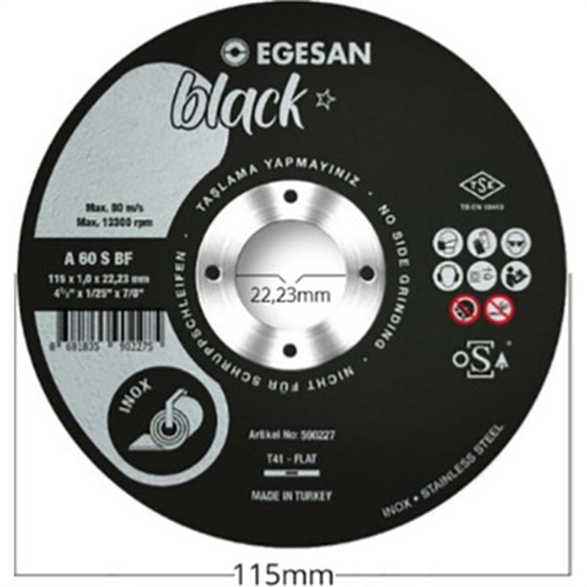 Inox TaşlarEGESAN 115*1*22,23 INOX PASLANMAZ KESİCİ TAŞ