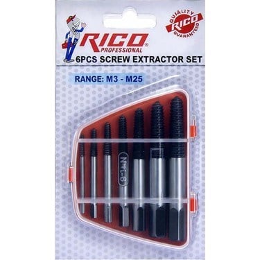 Klavuz ve Pafta TakımlarıRİCO RC3216 TERS KLAVUZ VİDA CİVATA SÖKME SETİ TAKIMI 6 PARÇA