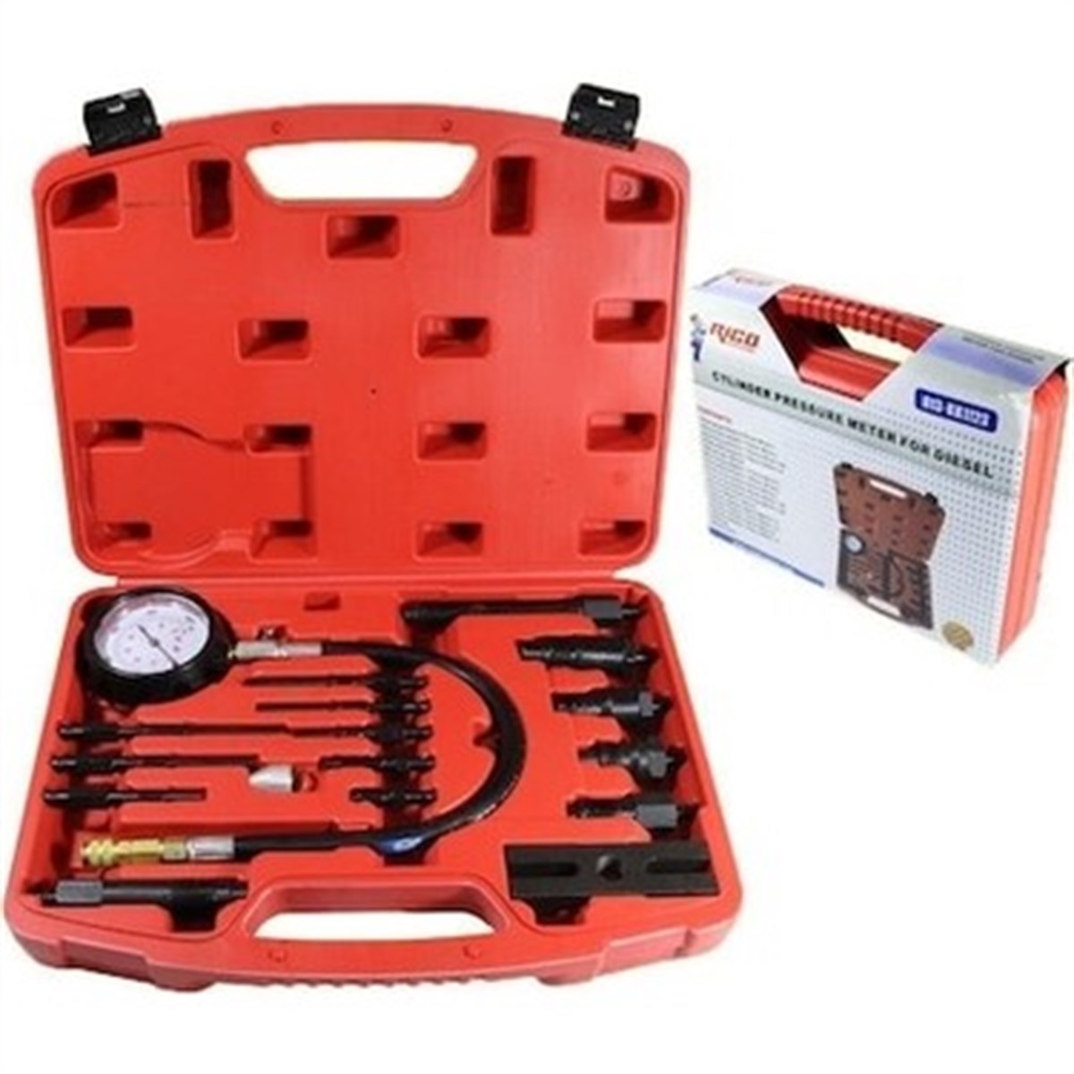 Kompresyon Test KitiRİCO 013-KK1123 DİZEL MOTOR KOMPRESYON TEST KİTİ CİHAZI
