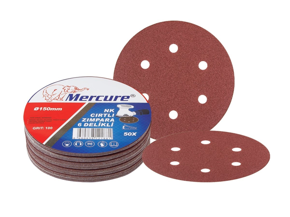 Taşlar-Zımparalar-Keçeler150mm 120 KUM DELİKLİ CIRT ZIMPARA