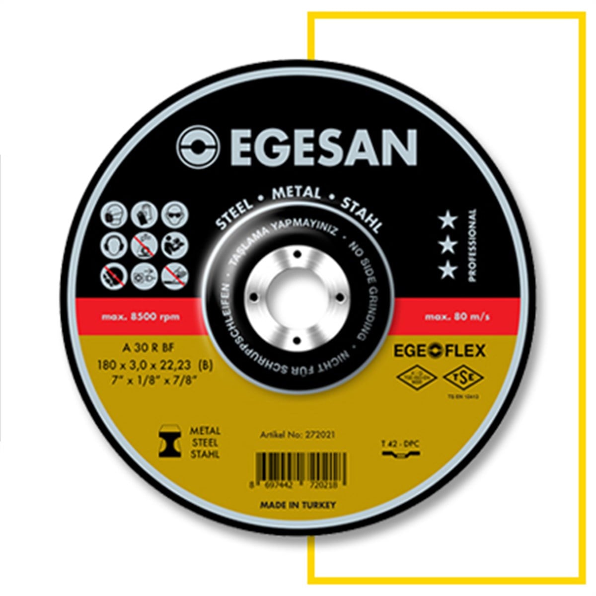 Taşlar-Zımparalar-KeçelerEGESAN 115*3,0*22,23 METAL KESİCİ TAŞ