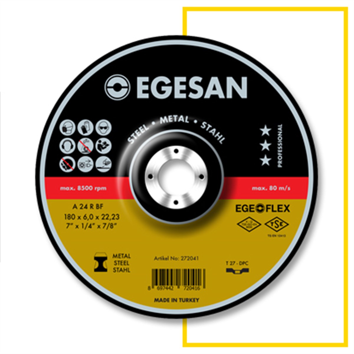 Taşlar-Zımparalar-KeçelerEGESAN 115*6*22,23 METAL TAŞLAMA TAŞI