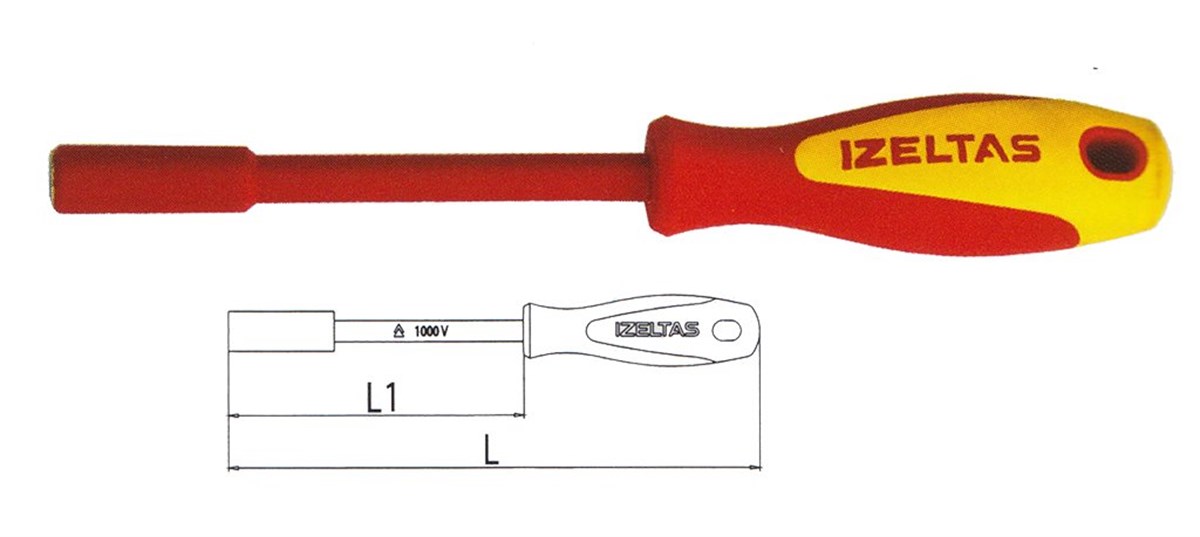 Tornavida-Tornavida TakımlarıİZELTAŞ 13mm 1000V İZOLELİ LOKMA UÇLU TORNAVİDA