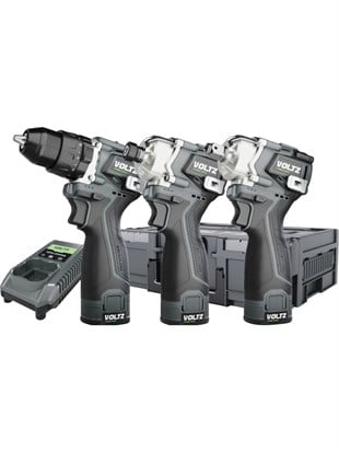 Akülü MatkaplarVOLTZ AKÜLÜ 3 LÜ SET VİDALAMA SOMUN SÖKME TORNAVİDA 16.8 VOLT ÇİFT AKÜLÜ VZ16-3KIT
