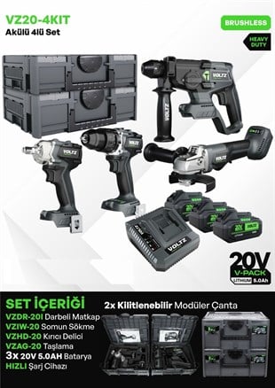 Akülü MatkaplarVOLTZ VZ20-4KIT AKÜLÜ DÖRTLÜ SET