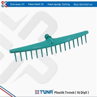 Kazma-Kürek-BalyozTUNA PLASTİK TIRMIK 16 DİŞ YEŞİL KOD:117