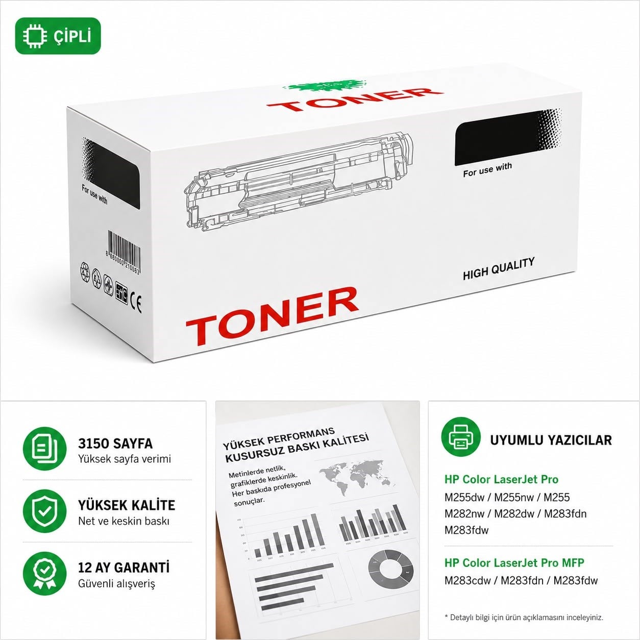 HP 206X W2110X Muadil Siyah Toner (3150 SAYFA)