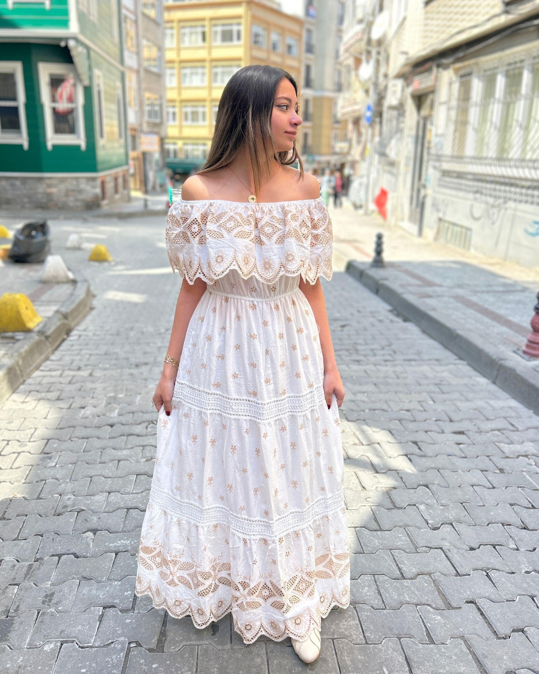 Dantel Maxi Elbise