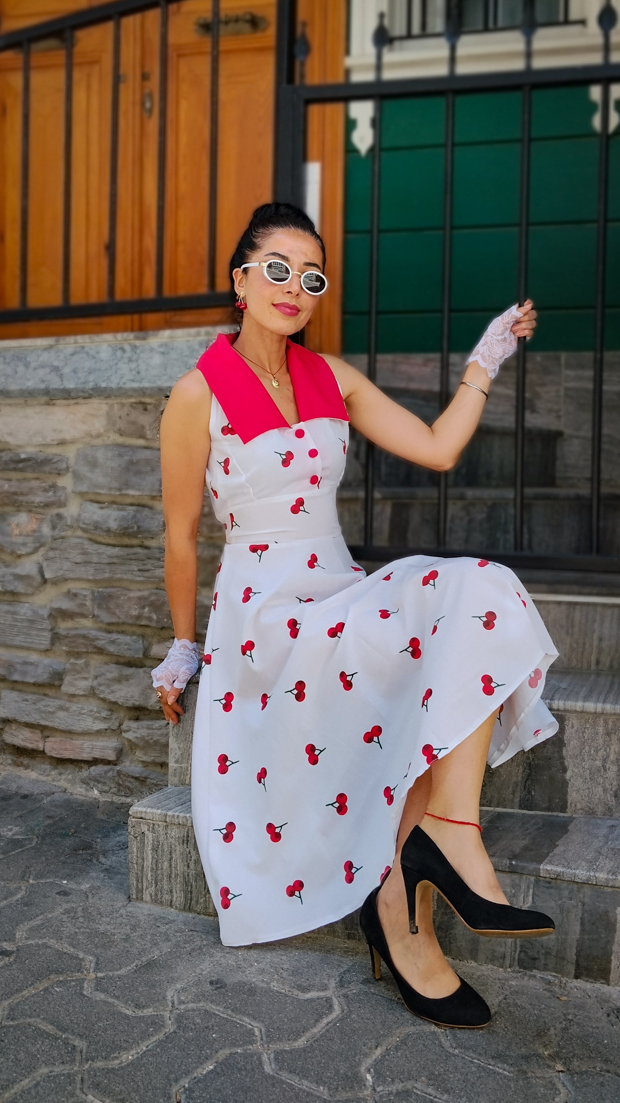 Lidya Kirazlı Elbise