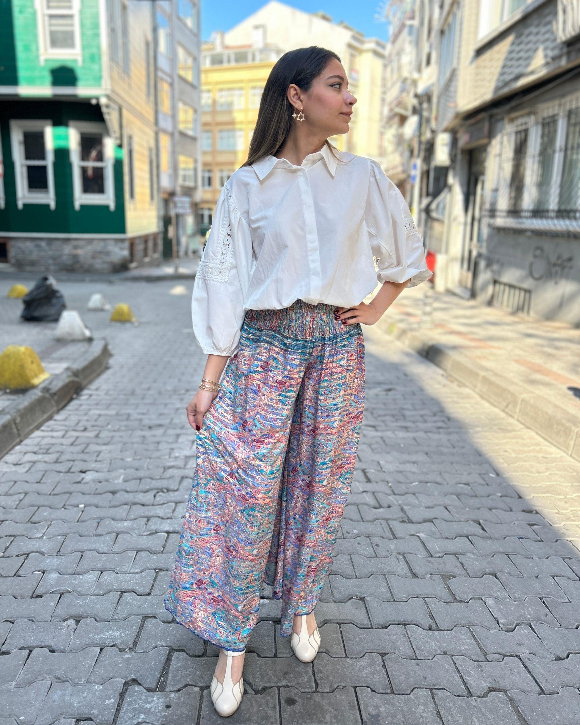 Boho Geniş Paça Pantolon