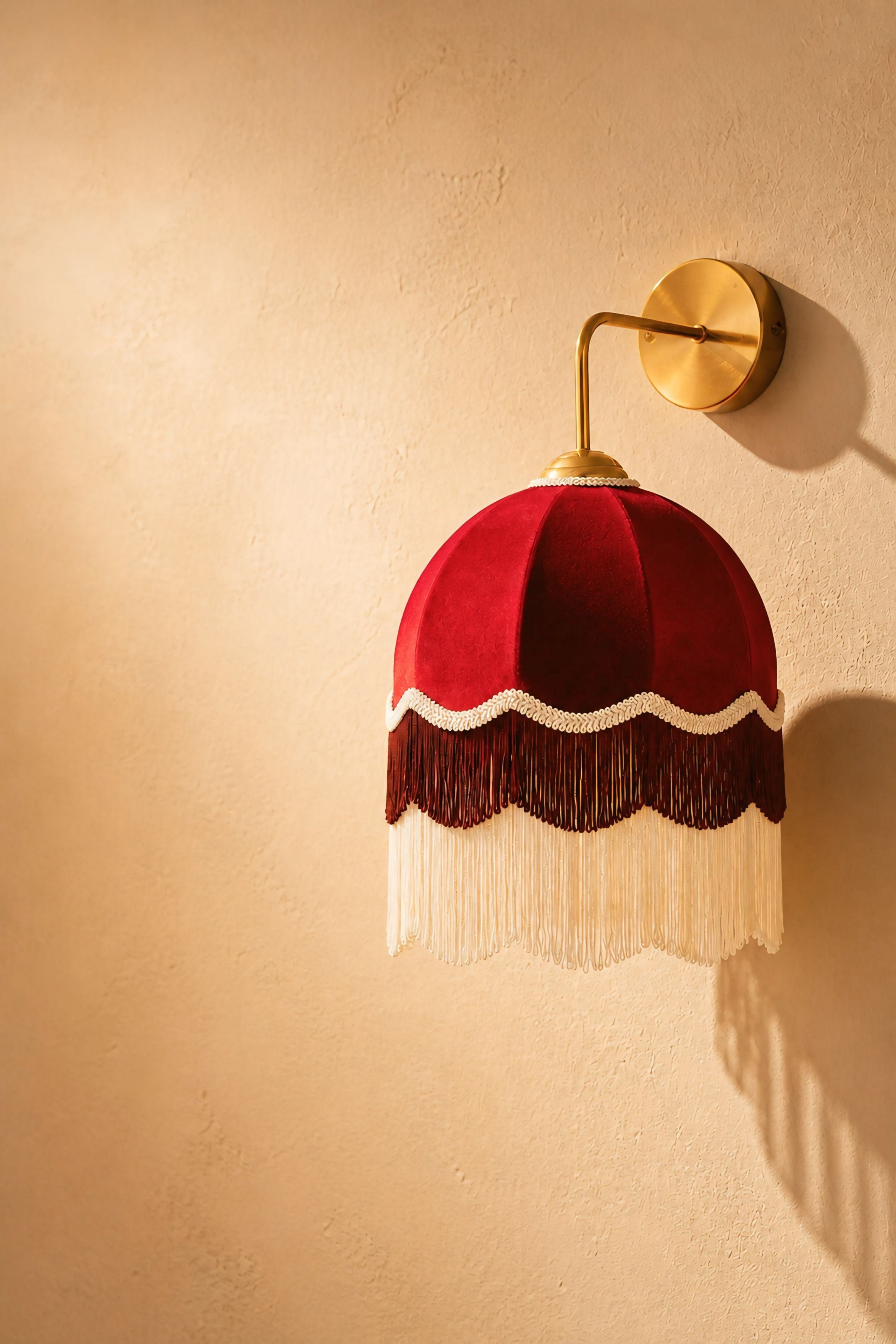 BORDO KADİFE ABAJUR APLİK