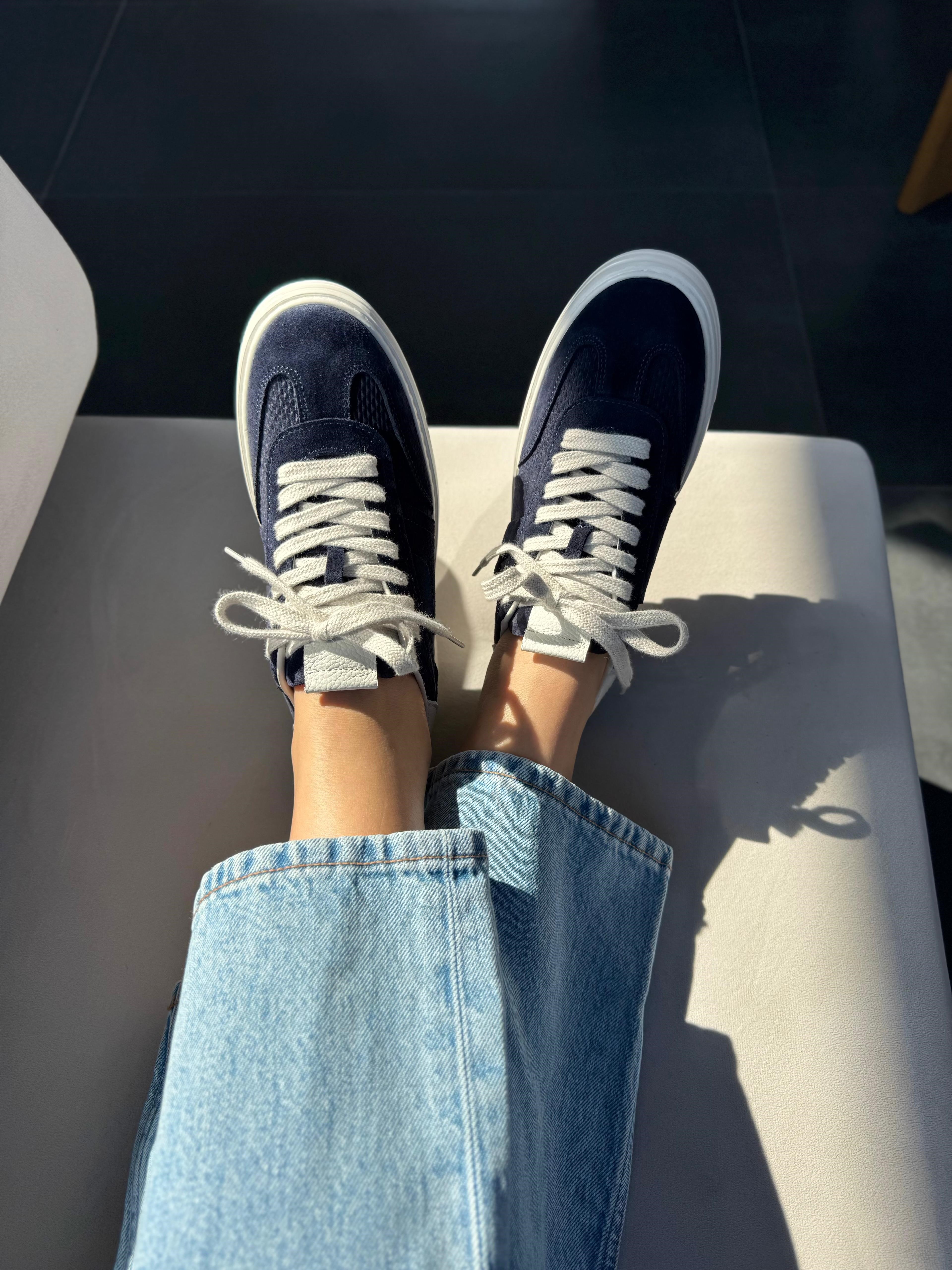 7819 LACİVERT SÜET DERİ SNEAKER