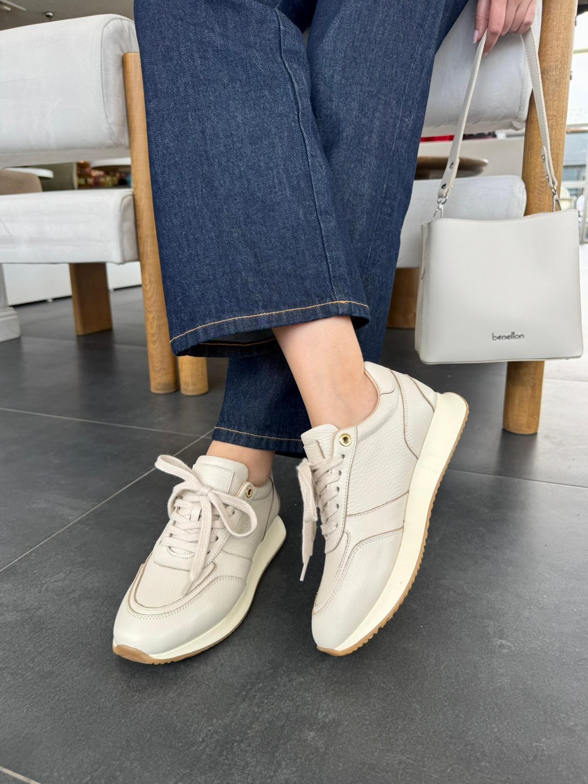 7822 BEJ DERİ SNEAKER