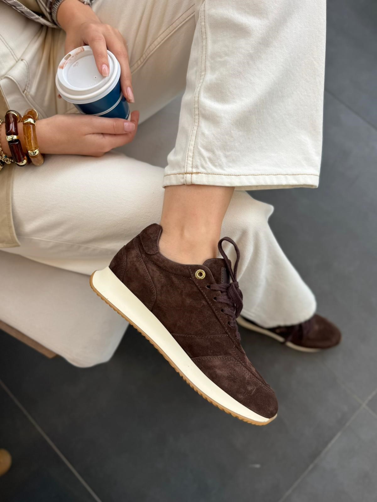 7822 KAHVERENGİ SÜET DERİ SNEAKER