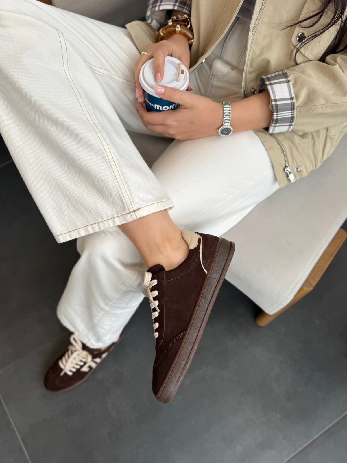 7826 KAHVERENGİ SÜET DERİ SNEAKER