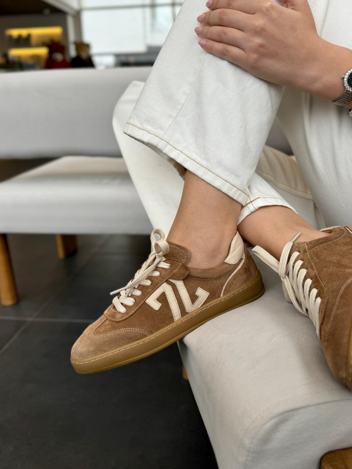 7826 TÜTÜN SÜET DERİ BAĞCIKLI SNEAKER
