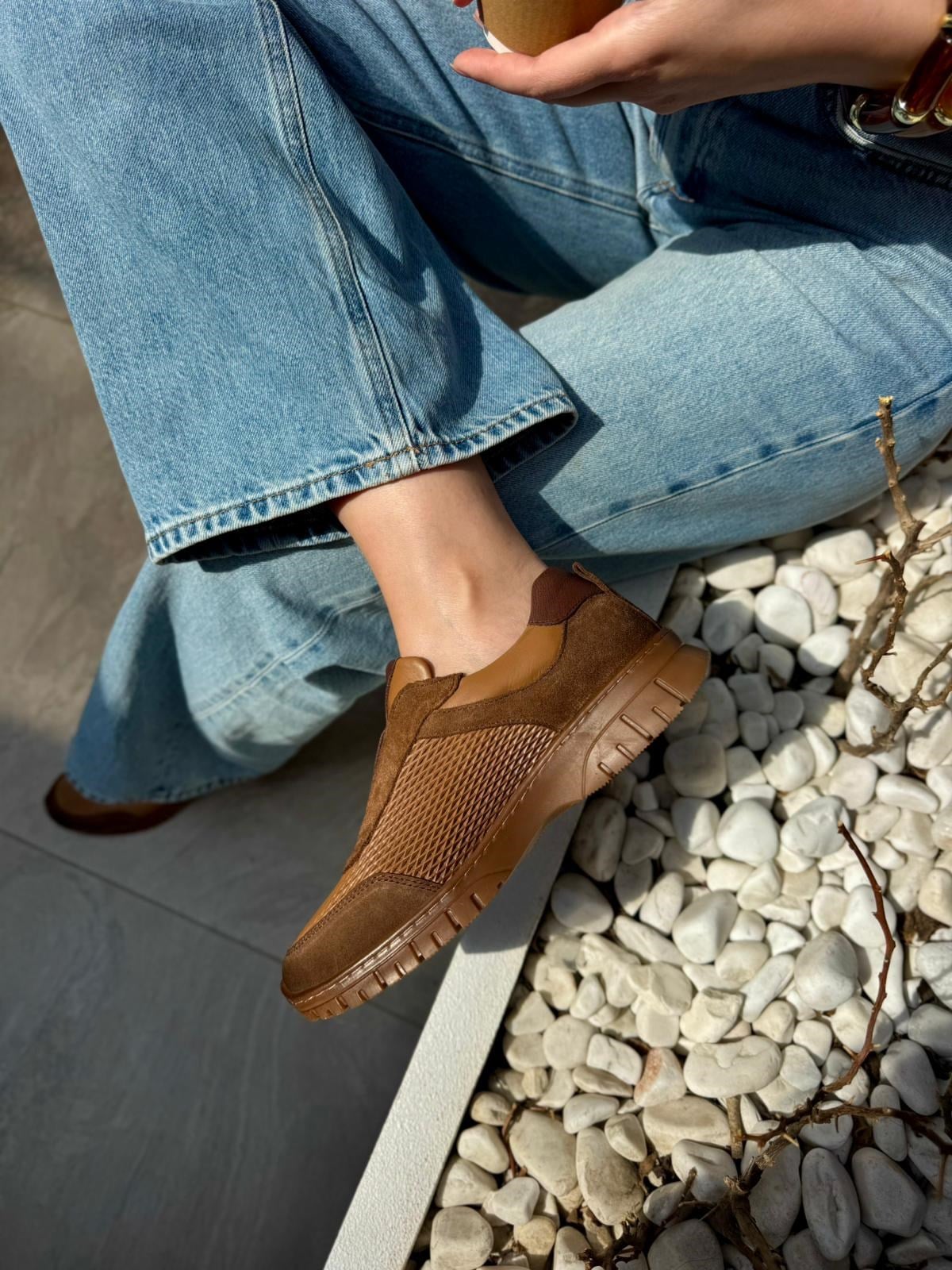 7891 KAHVE SÜET DERİ ORTOPEDİK SNEAKER AYAKKABI