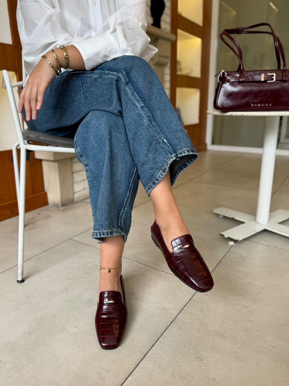 8097 BORDOCROCO DERİ LOAFER AYAKKABI