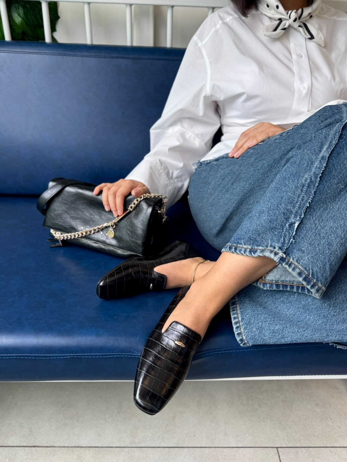 8097 SİYAHCROCO DERİ LOAFER AYAKABI