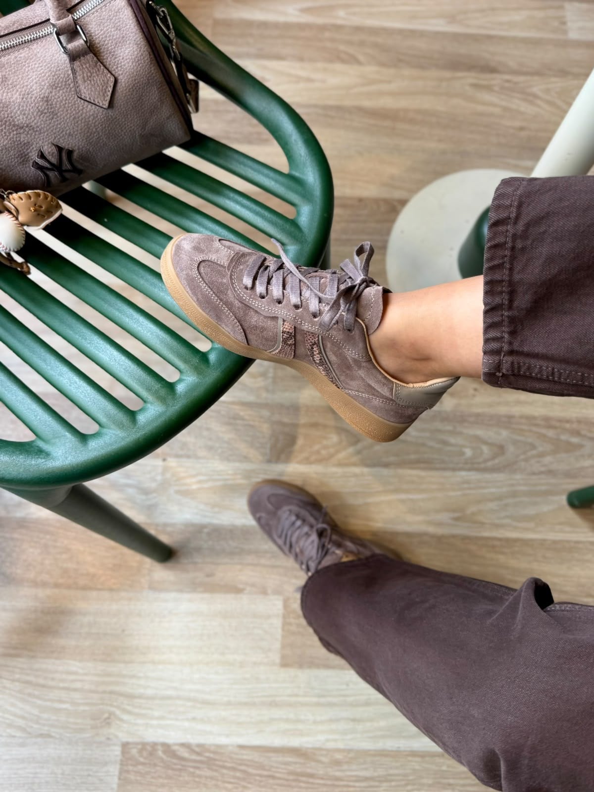 8146 VİZON SÜET DERİ SNEAKER AYAKKABI