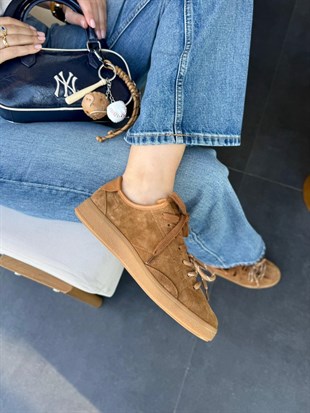 7965 TÜTÜN SÜET DERİ BAĞCIKLI SNEAKER