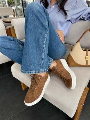 7768 TABA SÜET DERİ COMFORT SNEAKER AYAKKABI