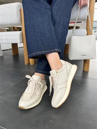 7822 BEJ DERİ SNEAKER