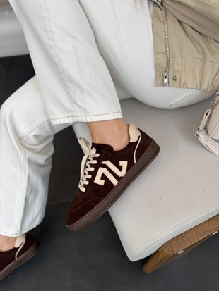 7826 KAHVERENGİ SÜET DERİ SNEAKER