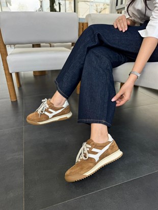 7835 TÜTÜN SÜET DERİ SNEAKER AYAKKABI
