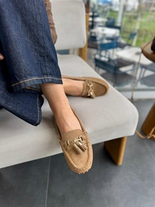 7842 TÜTÜN SÜET DERİ PÜSKÜLLÜ LOAFER AYAKKABI