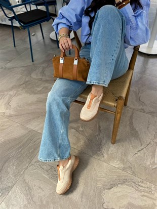 7891 VİZON SÜET DERİ ORTOPEDİK SNEAKER AYAKKABI