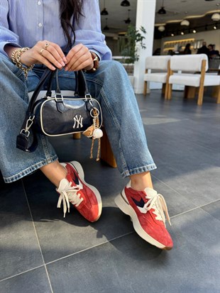 7898 KİREMİT DERİ SÜET SNEKAER AYAKKABI