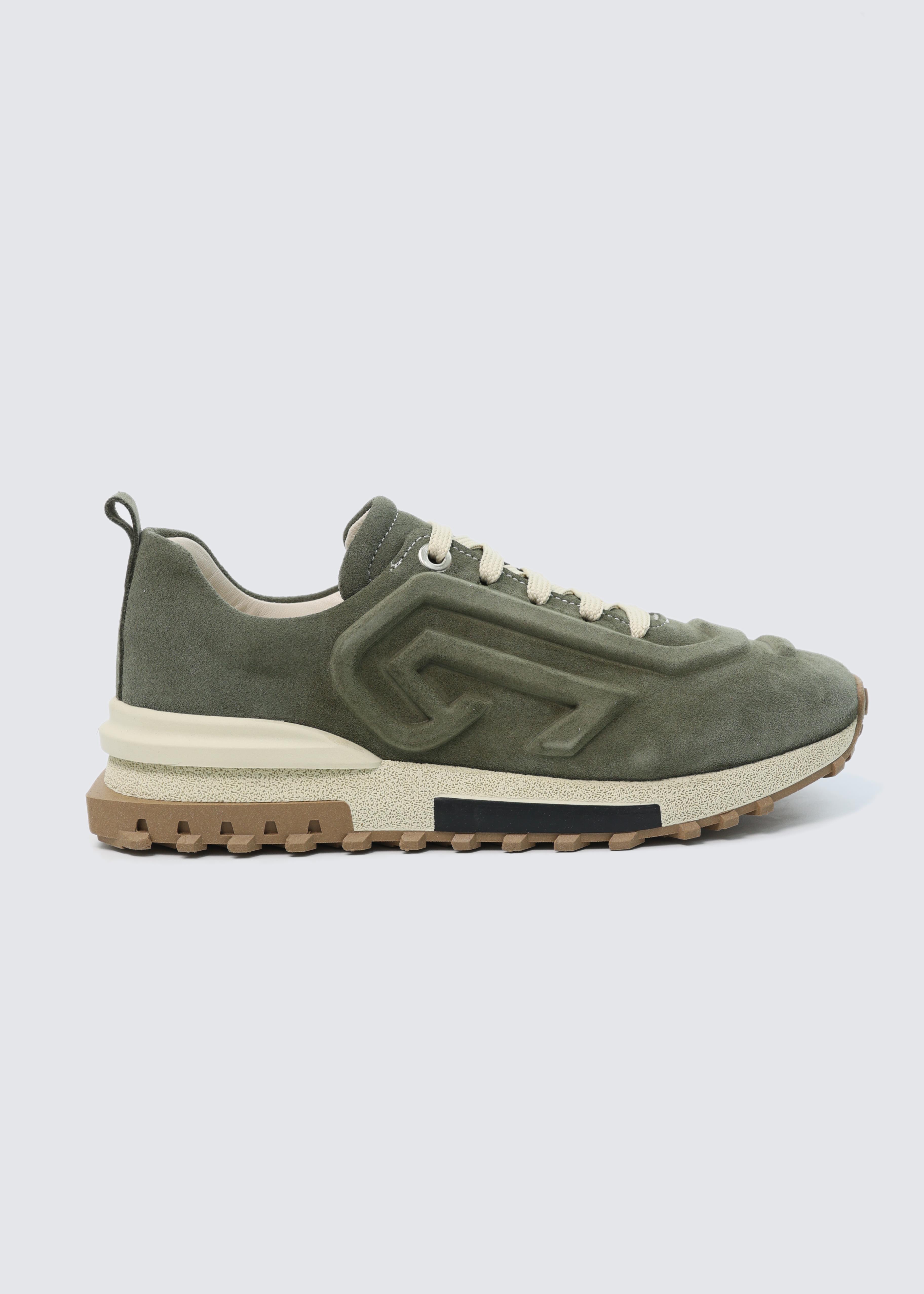 7295 HAKİ SÜET DERİ KABARTMA SNEAKER